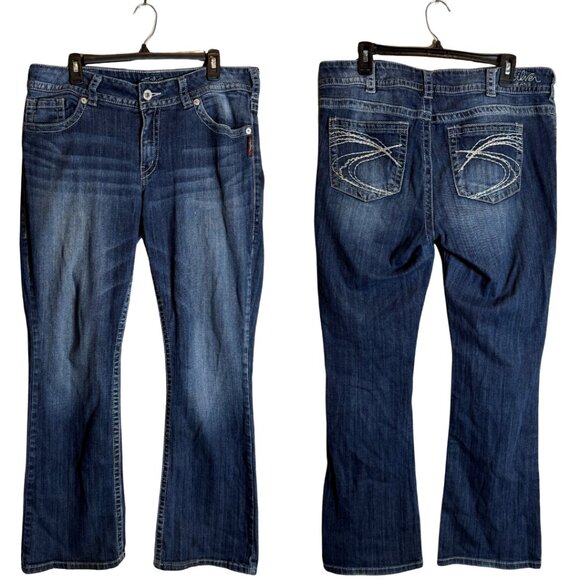 Silver Jeans Denim - Silver Jeans Suki Mid Rise Slim Bootcut Denim Jeans Women's 16x32 Blue Western